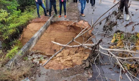 Trecho do Km 25 da AM-352 receberá reparo emergencial por conta de erosão na pista