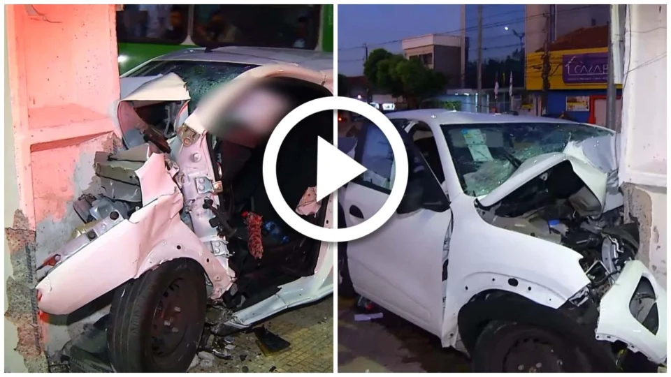 VÍDEO: mulher fica presa às ferragens de carro após grave acidente na Zona Centro-Sul de Manaus