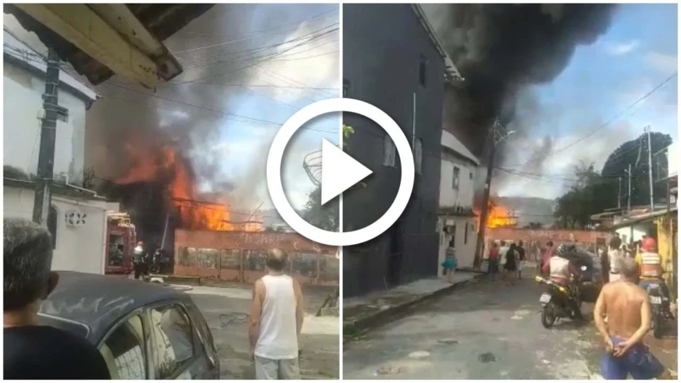 VÍDEO: incêndio atinge várias casas na manhã deste sábado na Zona Sul de Manaus