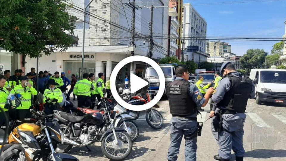 VÍDEO: Centro de Manaus passa por fiscalização no trânsito na manhã desta quarta-feira