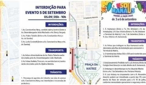 Confira alterações de trânsito e transporte durante eventos em Manaus
