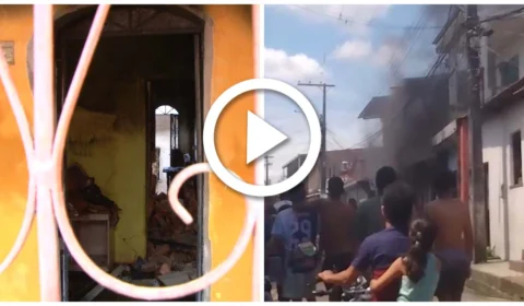 VÍDEO: homem é suspeito de incendiar a casa da mulher e filhos na Zona Oeste de Manaus