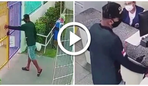 VÍDEO: veja momento em que homem armado com faca invade UBS em Manaus
