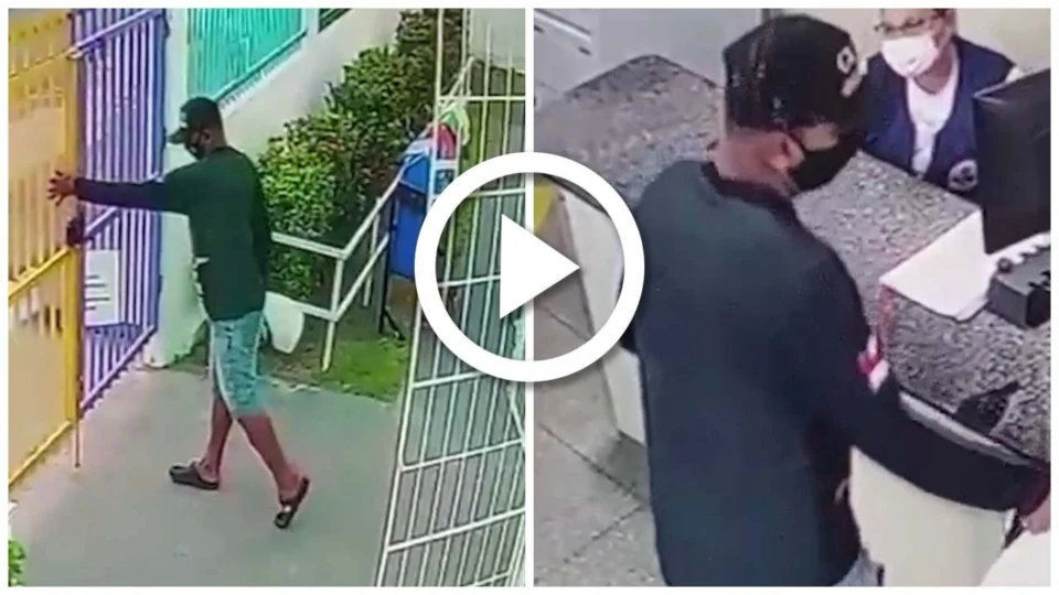 VÍDEO: veja momento em que homem armado com faca invade UBS em Manaus