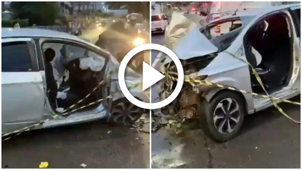 VÍDEO: motorista perde controle do carro e capota na avenida Djalma Batista, em Manaus