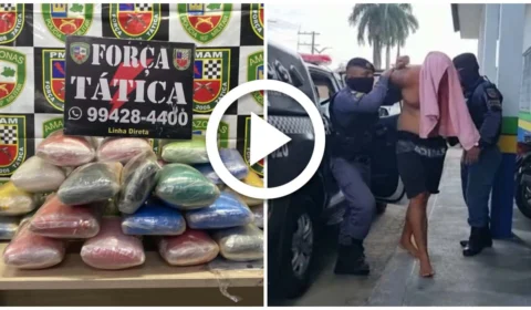 VÍDEO: policiais da força tática prendem homem com 30 quilos de drogas na Zona Norte de Manaus