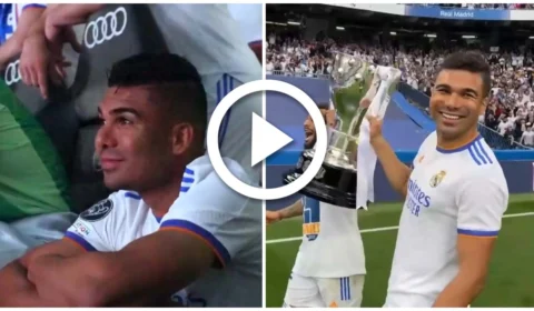 VÍDEO: Casemiro dá adeus ao Real Madrid neste sábado (20) após vídeo da equipe merengue exaltando jogador