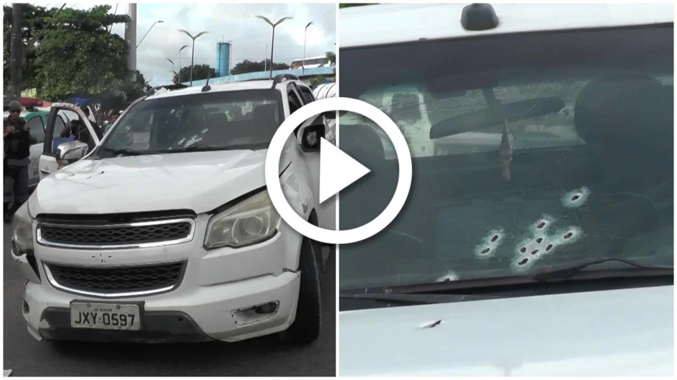 VÍDEO: autônomo tem o carro fuzilado por pistoleiros na Zona Leste de Manaus