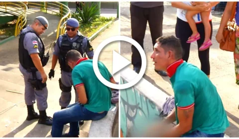 VÍDEO: suspeito é espancado por populares após roubo na Zona Centro-Sul de Manaus