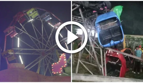 VÍDEO: montanha russa despenca em parque de diversões em Parintins-AM