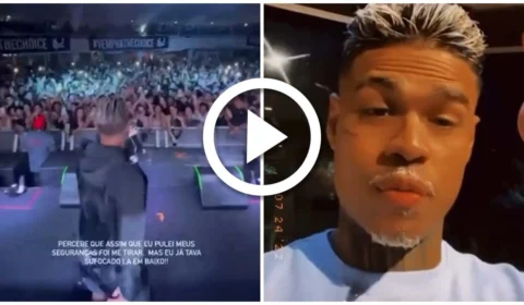 VÍDEO: MC Cabelinho passa mal e desmaia ao pular sobre público em show no RJ