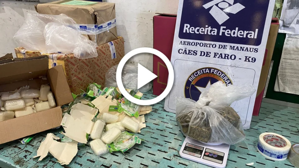 VÍDEO: agentes caninos encontram mais de 4 kg de drogas dentro de encomendas nos Correios, em Manaus