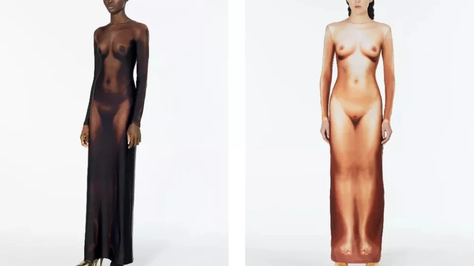 Grife francesa lança vestido que imita corpo nu de mulher