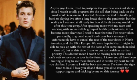 Shawn Mendes cancela turnê para cuidar da saúde mental