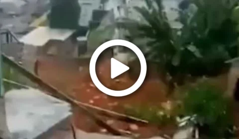 VÍDEO: imagens compartilhadas em rede sociais mostram desabamentos de casas e alagamento na Grande Recife