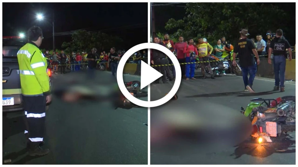 VÍDEO: pai e filha morrem esmagados por carreta em avenida da Zona Centro-Sul de Manaus