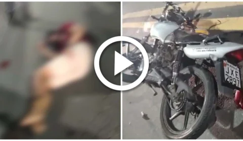 VÍDEO: dupla em moto fica ferida após colisão com carro na Zona Oeste de Manaus