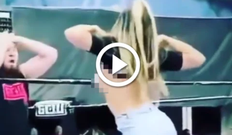 Musa do OnlyFans mostra seios para distrair rival de marido durante luta nos EUA