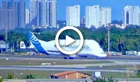VÍDEO: avião ‘baleia’ beluga chega ao Brasil pela primeira vez