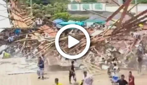 VÍDEO: veja o momento em que arquibancada desaba deixando cinco mortos em tourada na Colômbia