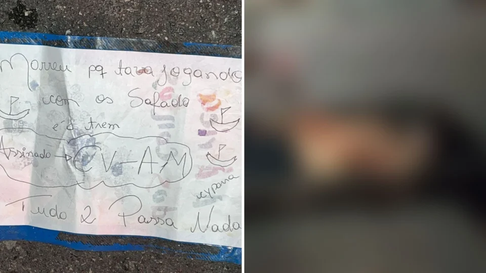 VÍDEO: Facção criminosa deixa recado ao lado de homem morto com 10 tiros na Zona Oeste de Manaus