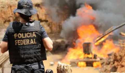 PF desfaz garimpos ilegais que poluem rios no Pará