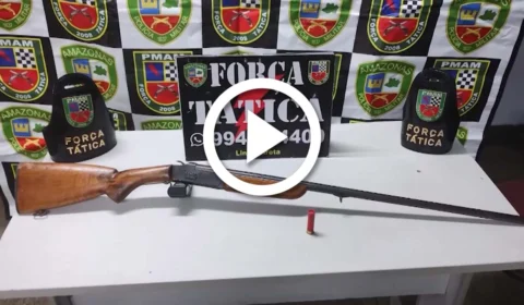 VÍDEO: espingarda é apreendida durante abordagem da PM na Zona Sul de Manaus