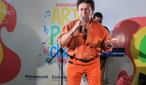 Projeto ‘Arte pela Cidade’ é lançado em Manaus com apresentação do ‘príncipe do brega’, Nunes Filho; veja fotos