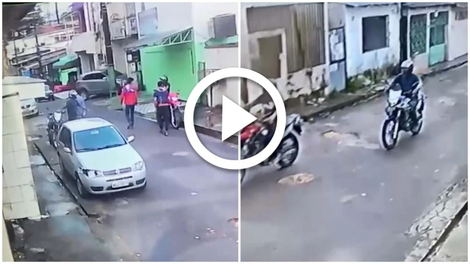 VÍDEO: dois estudantes foram assaltados por uma dupla em motocicleta na Zona Oeste de Manaus