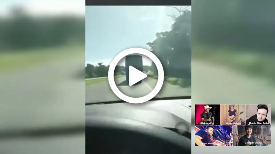 VÍDEO: homem registra alta velocidade do ônibus da dupla Conrado e Aleksandro:  ‘ele passou a mais de 140 km/h’