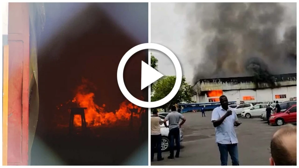 VÍDEO: incêndio destrói galpão de fábrica de embalagens na Zona Leste de Manaus