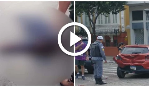 VÍDEO: motorista de ambulância morre atropelado por carro no Centro de Manaus