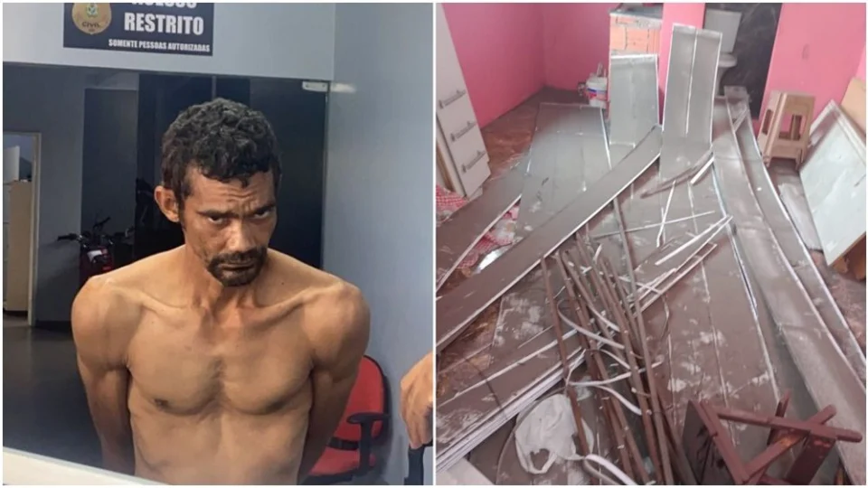 Homem é preso após ser flagrado em cima do telhado de casa tentando roubar, em Manaus