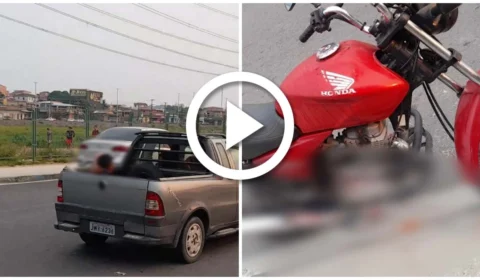 VÍDEO: motociclista corta pescoço com linha de cerol na Zona Norte de Manaus