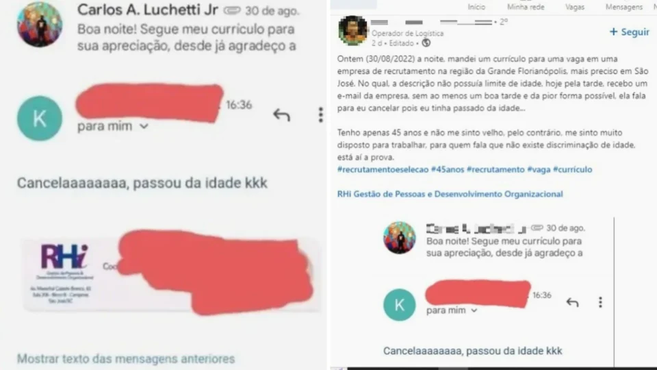 Recrutadora em SC diz que candidato a vaga de emprego ‘passou da idade’ e resposta viraliza