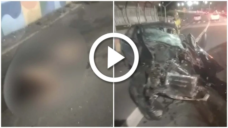VÍDEO: mulher é arremessada de carro e morre após acidente em Manaus 