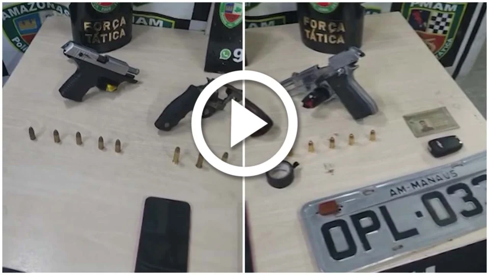 VÍDEO: quarteto é preso com armas em ação policial na Zona Norte de Manaus
