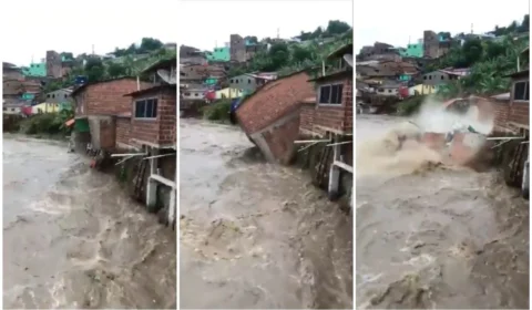 VÍDEO: casas desabam dentro de rio, no interior de Pernambuco; número de mortos sobe para 35