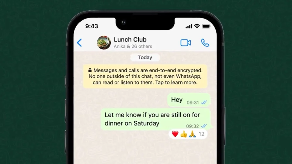 WhatsApp: reações de mensagens começam a ser liberadas para usuários