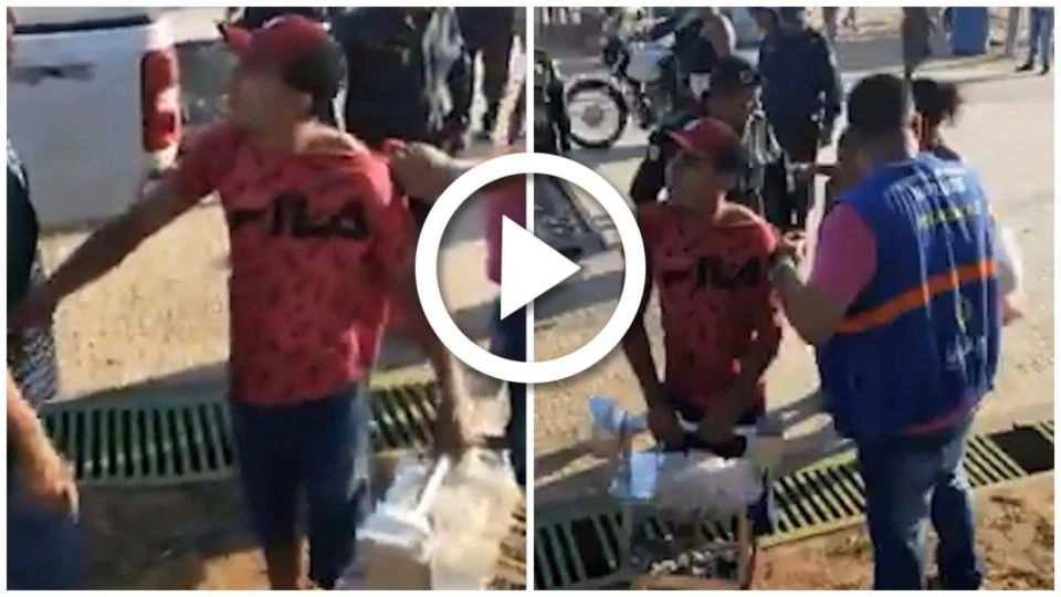 VÍDEO: fiscal da prefeitura agride vendedor de queijos na Ponta Negra, em Manaus