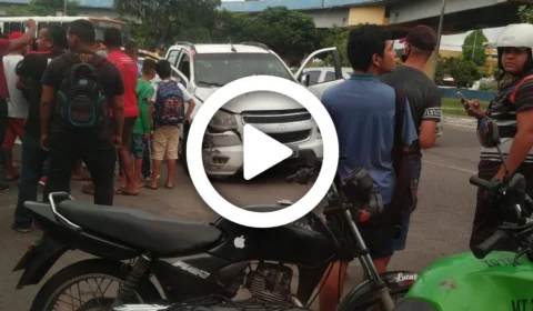 VÍDEO: picape branca é crivada de bala na Zona Leste de Manaus