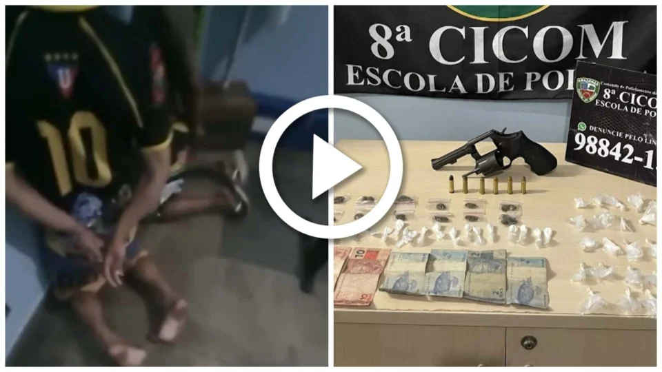 VÍDEO: dois homens são presos com armas e drogas no Bairro Santo Agostinho, Zona Oeste de Manaus