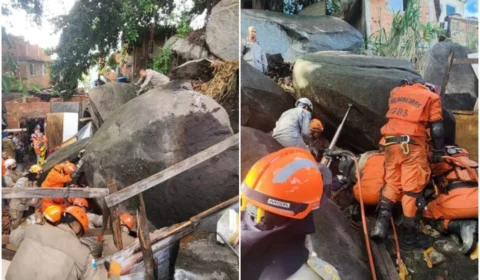 Pedra esmaga casa no Rio de Janeiro; resgate de morador dura mais de 6h