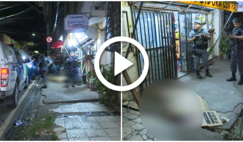 VÍDEO: homem morre em sarjeta após tiroteio em segundo andar de prédio no Centro de Manaus