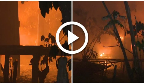 VÍDEO: incêndio de grandes proporções destrói casas na Zona Oeste de Manaus