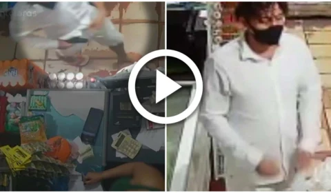 VÍDEO: dois suspeitos assaltam uma loja de frios no Bairro Lírio do Vale, na Zona Oeste de Manaus