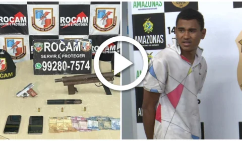 VÍDEO: suspeitos com submetralhadora invadem clínica para assaltar na Zona Leste de Manaus