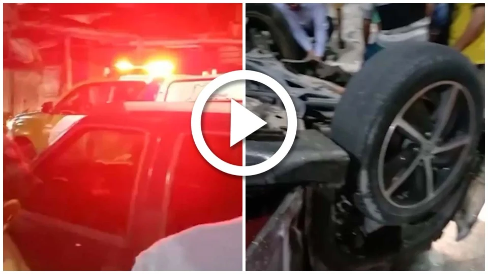 VÍDEO: carro capota e atropela casal em motocicleta na Zona Leste de Manaus