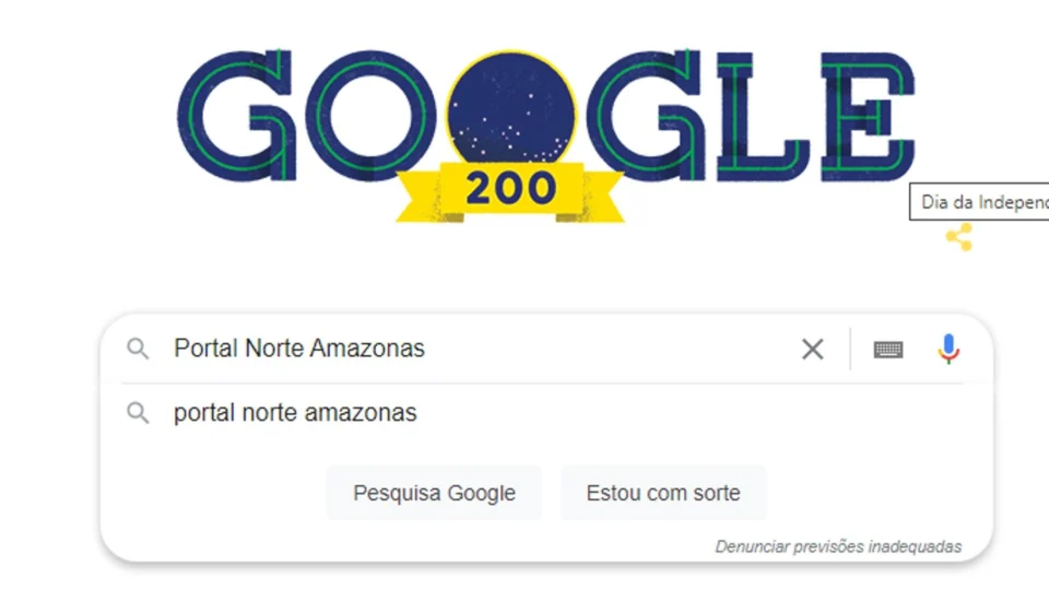 Doodle do Google homenageia bicentenário da independência do Brasil