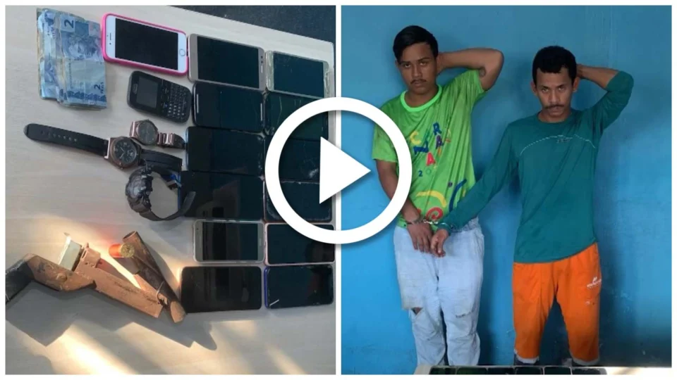 VÍDEO: dupla é presa suspeita de fazer arrastão com arma caseira na Zona Norte de Manaus